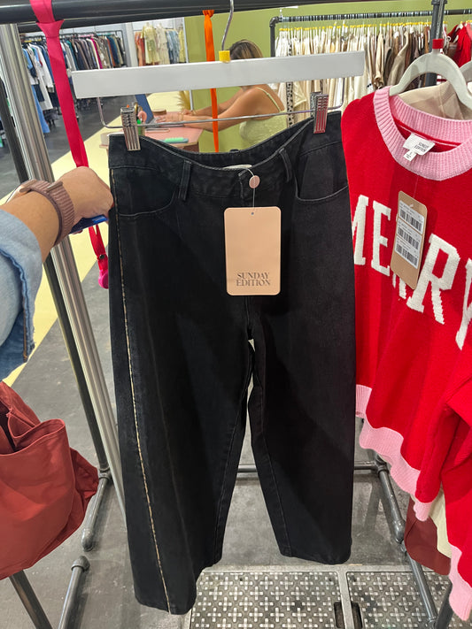 Denim Jeans with Leopard Detail