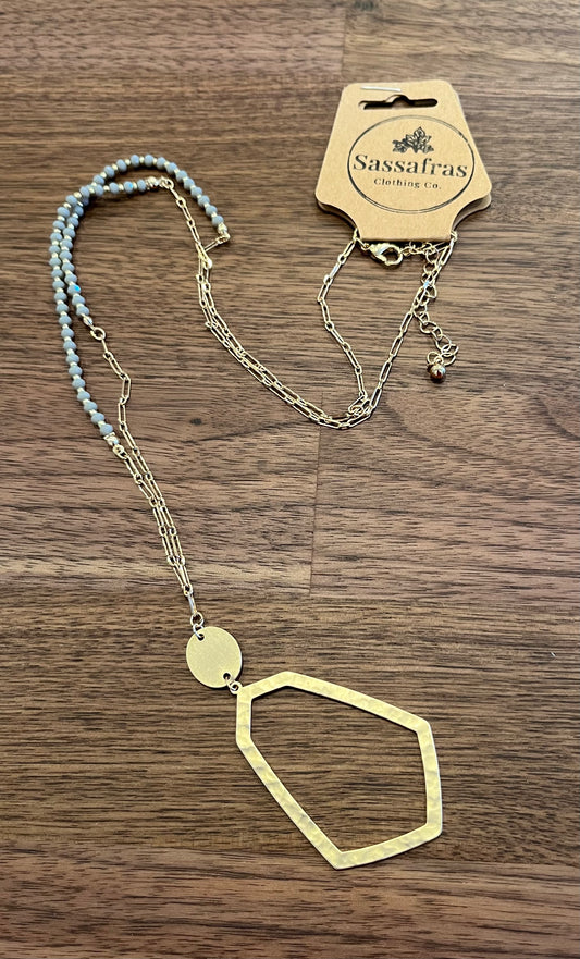 Nell Glass Bead Pendant Necklace Kenze Panne