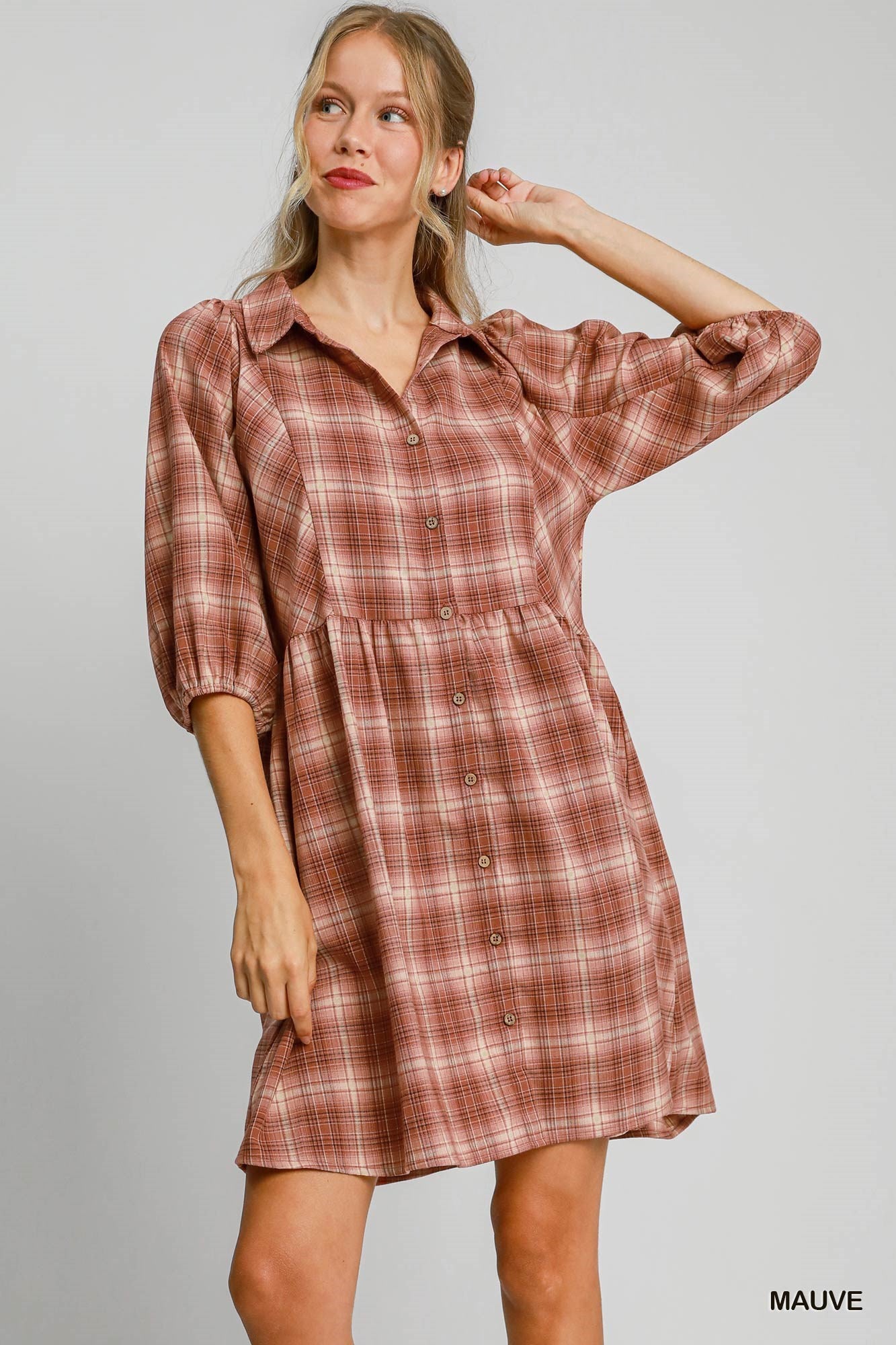 Checkered Mini Dress Umgee