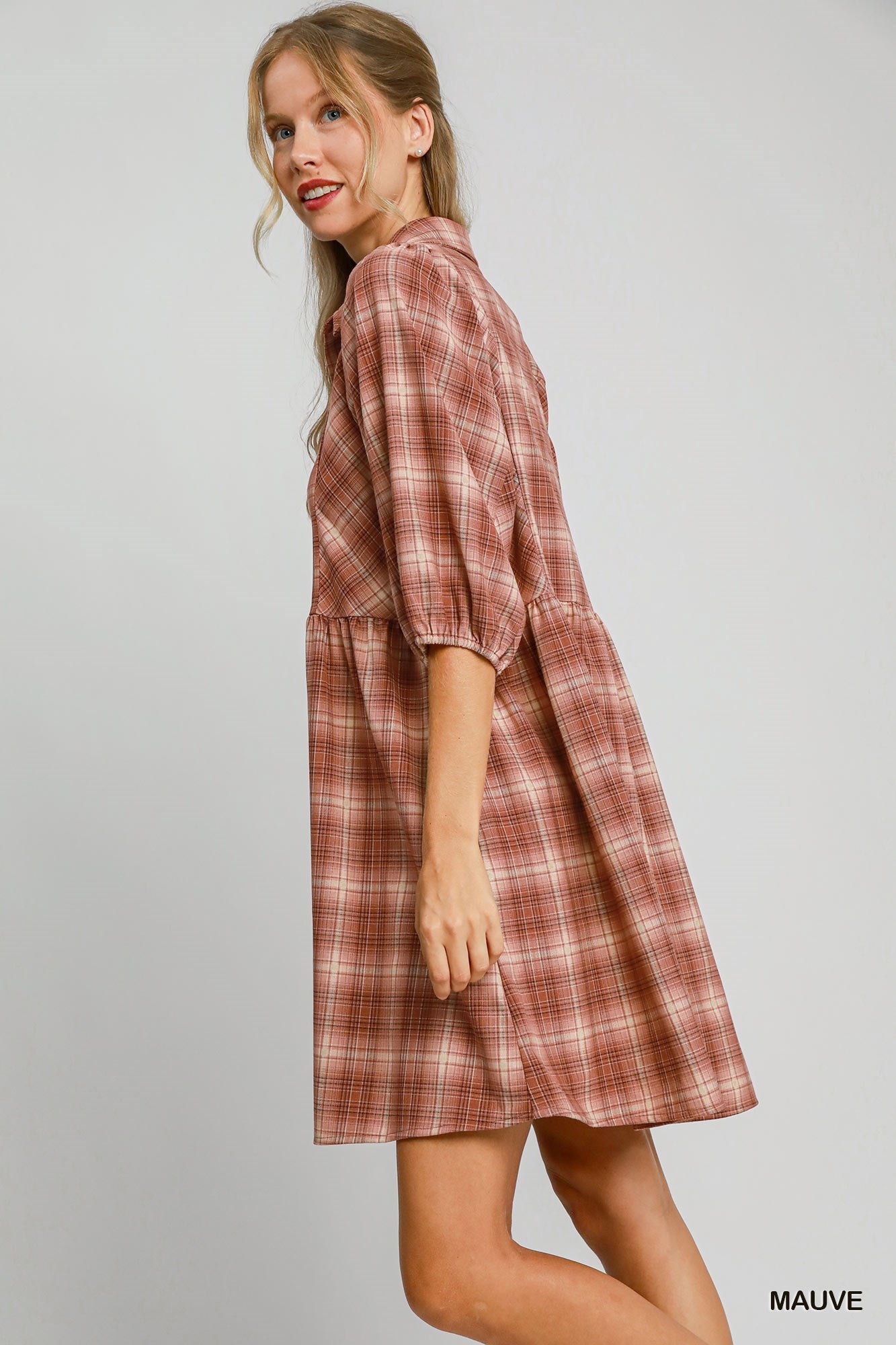 Checkered Mini Dress Umgee