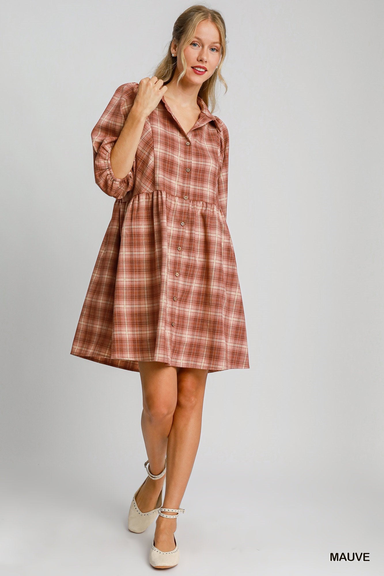 Checkered Mini Dress Umgee