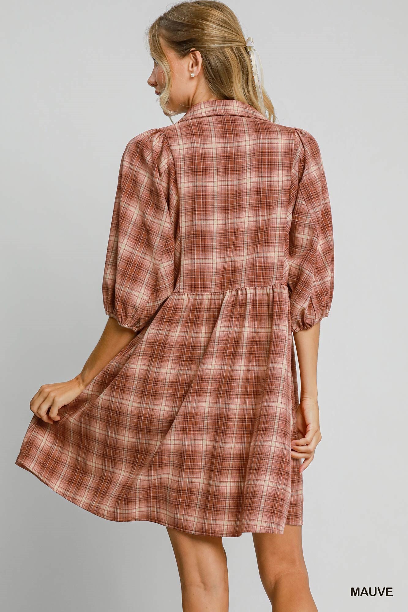 Checkered Mini Dress Umgee