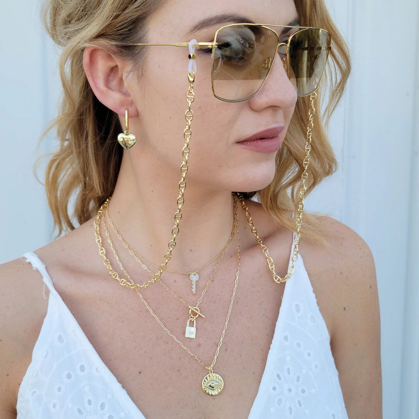 Puffed Mariner 2-in-1 Necklace & Eyewear Chain Holder OMG Blings