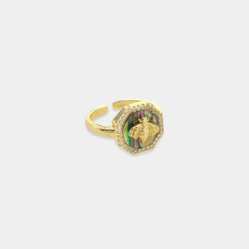 Natural Stone Bumblebee Ring