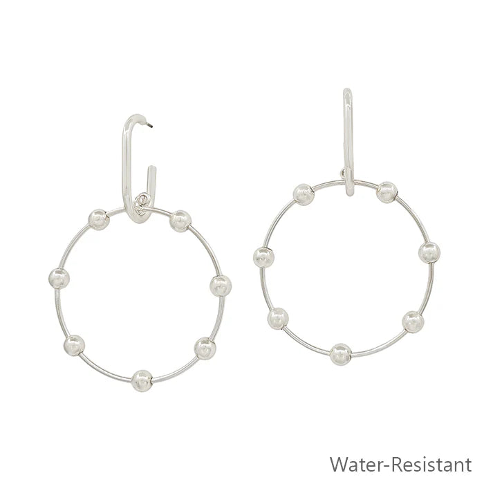 Water Resistant Hoop with Beaded Accents 2" Earring WHAT'S HOT