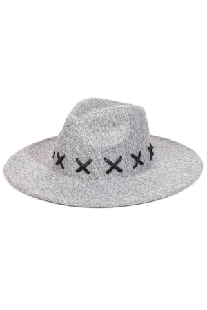 X Weave Pattern Fedora Hat Fame Accessories