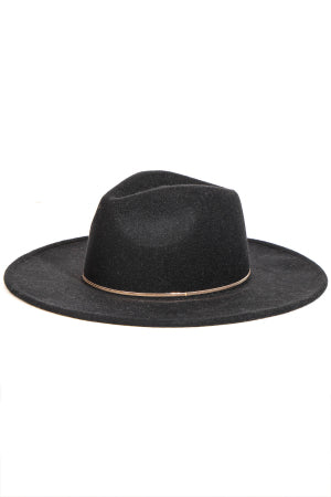 Flat Brim Herringbone Chain Fedora Hat Fame Accessories