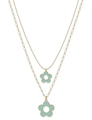 Double Layer Enamel Flower Necklace WHAT'S HOT