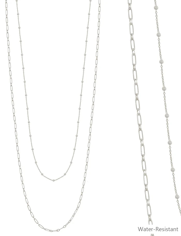 Water Resistant Two Layered Beaded Necklace WHAT'S HOT