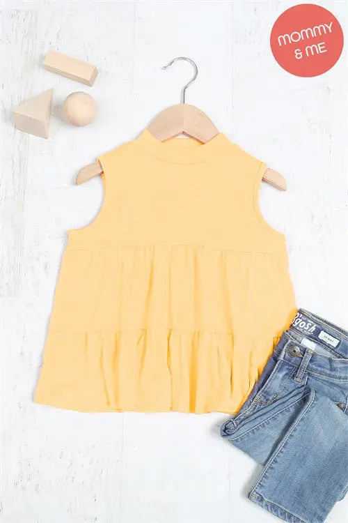 Sleeveless Tiered Ruffle Top Perfect Peach