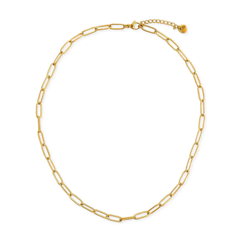 Textured Paperclip Chain Necklace