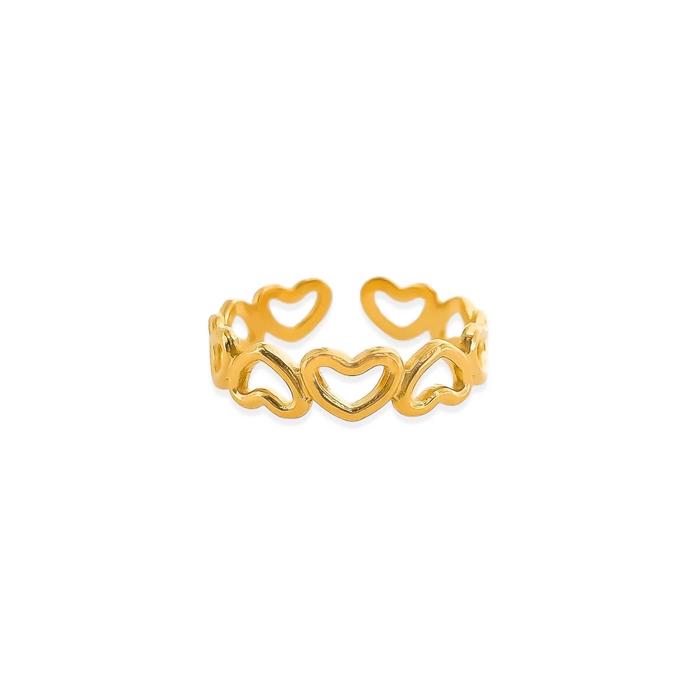 Heart Cutout Water-Resistant Adjustable RIng OMG Blings