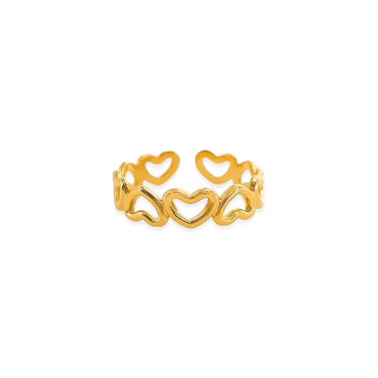 Heart Cutout Water-Resistant Adjustable RIng OMG Blings