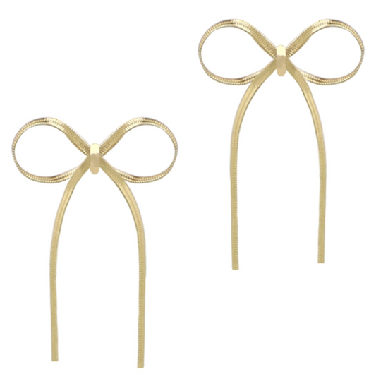 Snake Chain Bow Earrings WHAT'S HOT