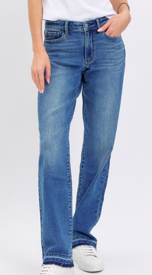 Mid-Rise Dark Wash Dad Jean Judy Blue