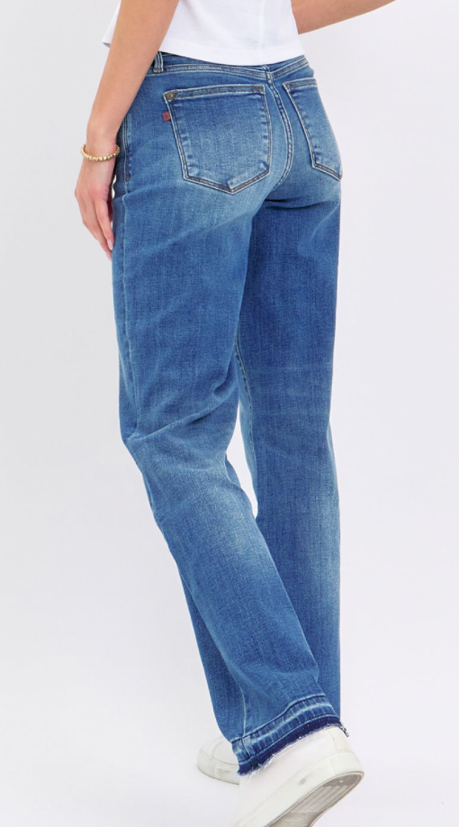 Mid-Rise Dark Wash Dad Jean Judy Blue