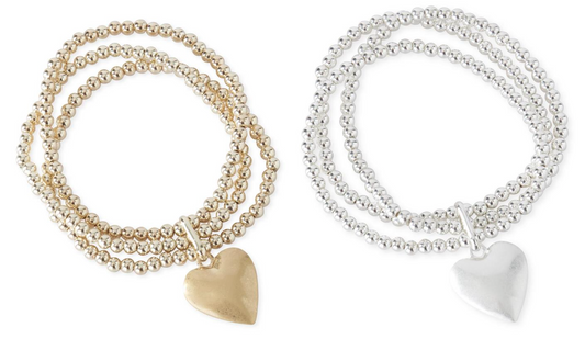 Three Strand Heart Bracelet K&K Interiors