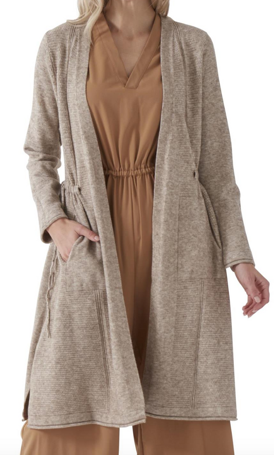Long Sweater with Cinched Side Detail K&K Interiors