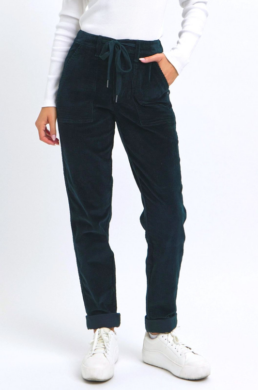 High-Waist Corduroy Cuffed Joggers Judy Blue