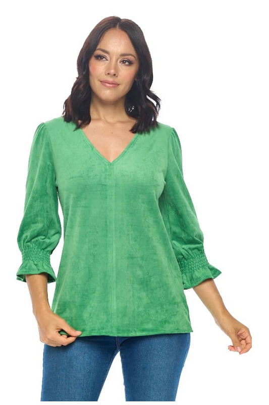 Smocked Bell Sleeve Top Aryeh