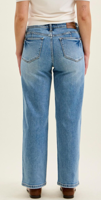 Mid-Rise Petite Tummy Control Vintage Wash Straight