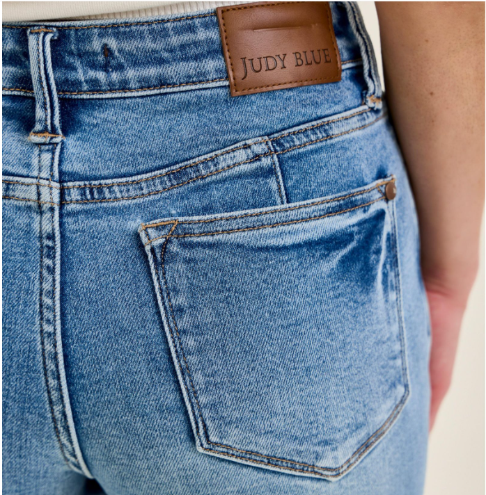 Mid-Rise Petite Tummy Control Vintage Wash Straight