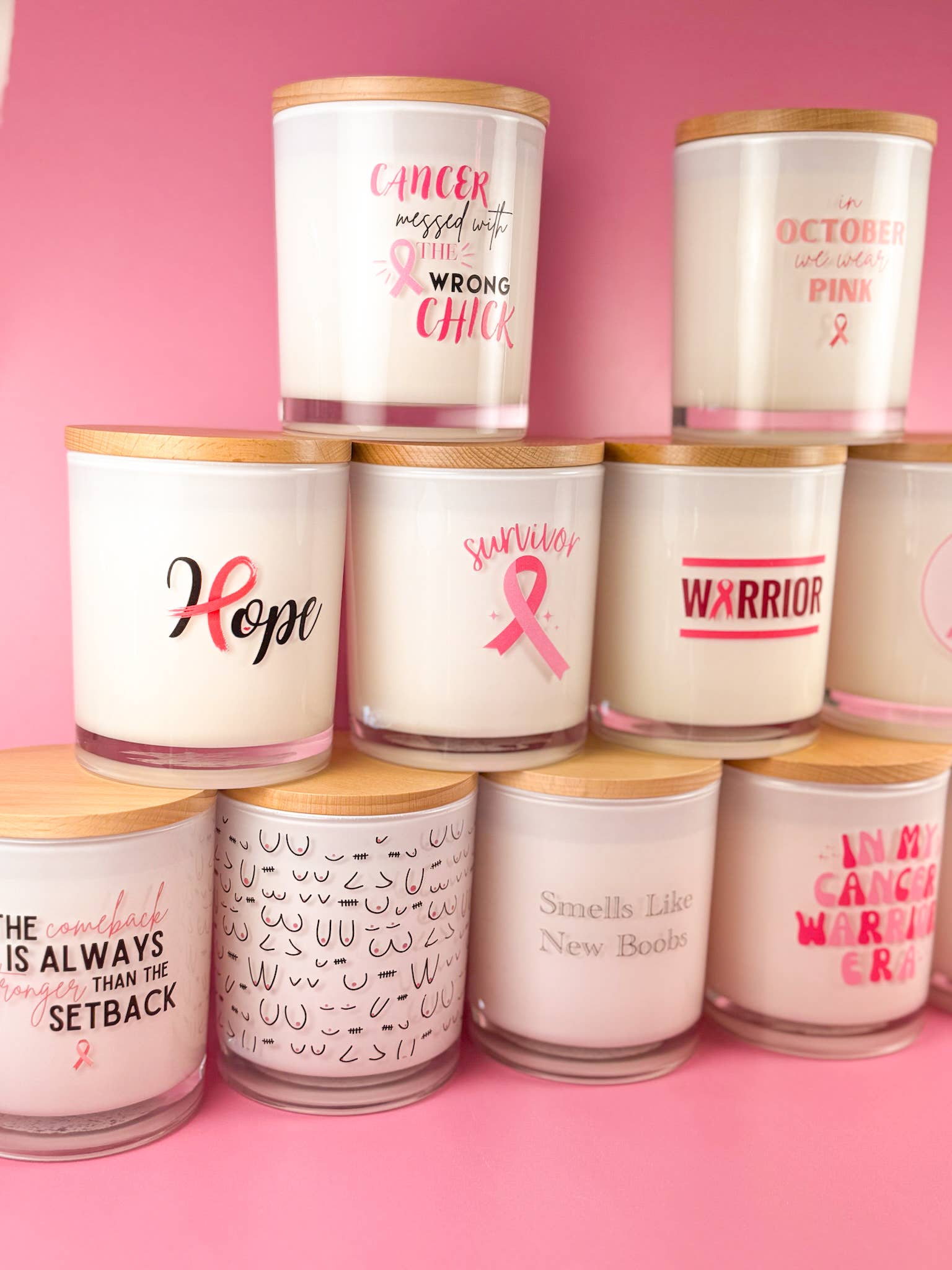 October We Wear Pink- Breast Cancer Soy Candle Unplug Soy Candles