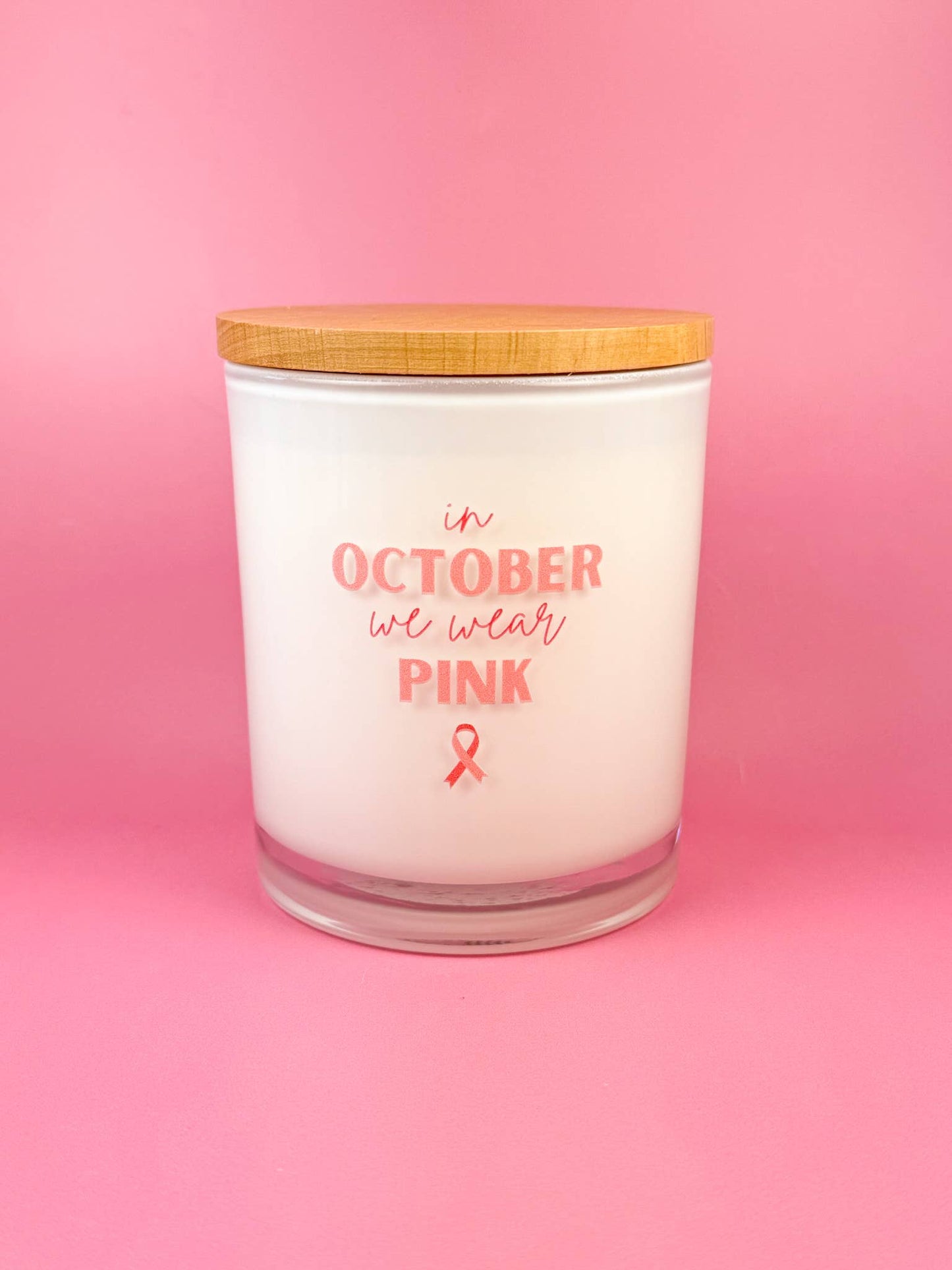 October We Wear Pink- Breast Cancer Soy Candle Unplug Soy Candles