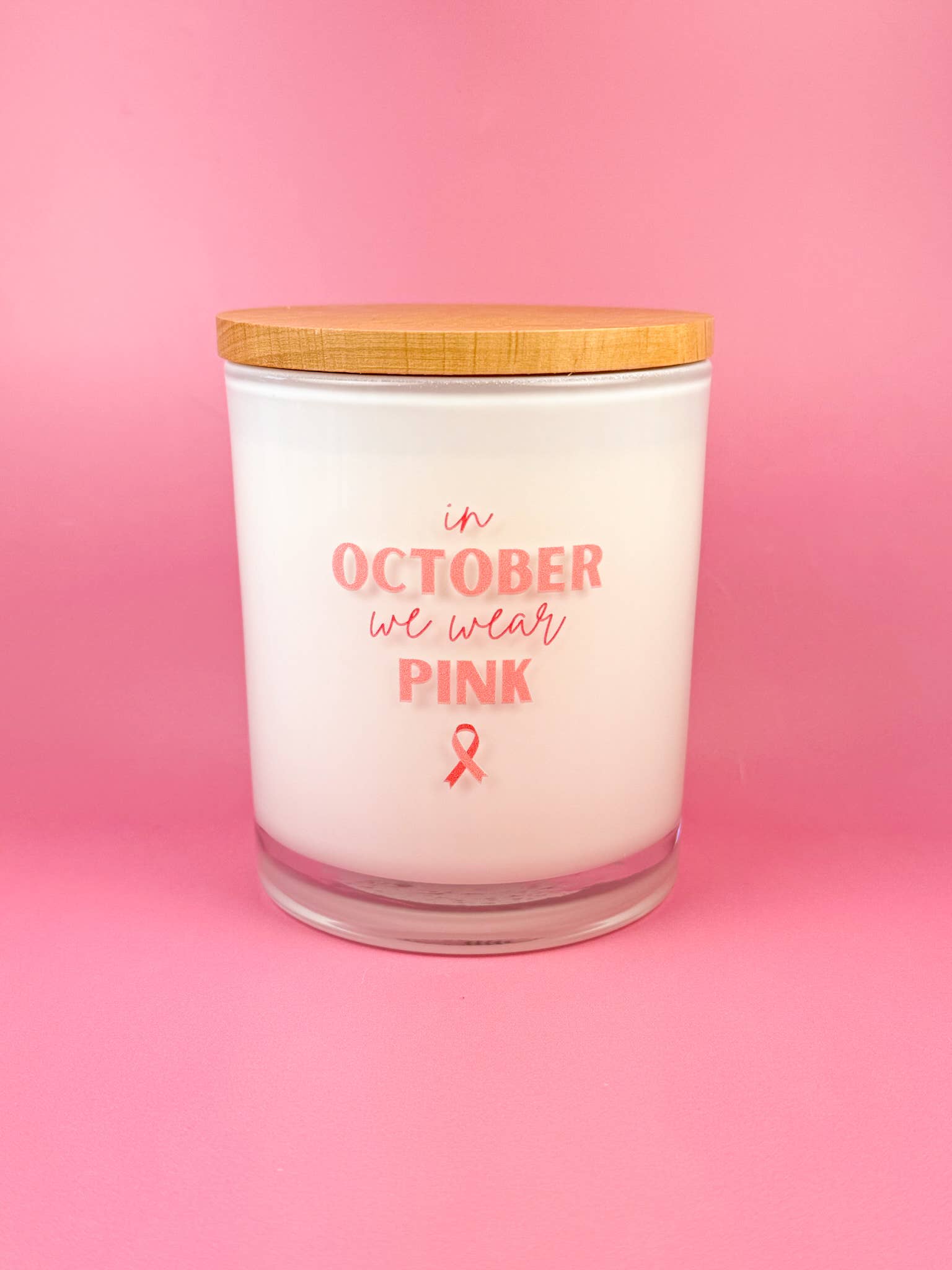 October We Wear Pink- Breast Cancer Soy Candle Unplug Soy Candles