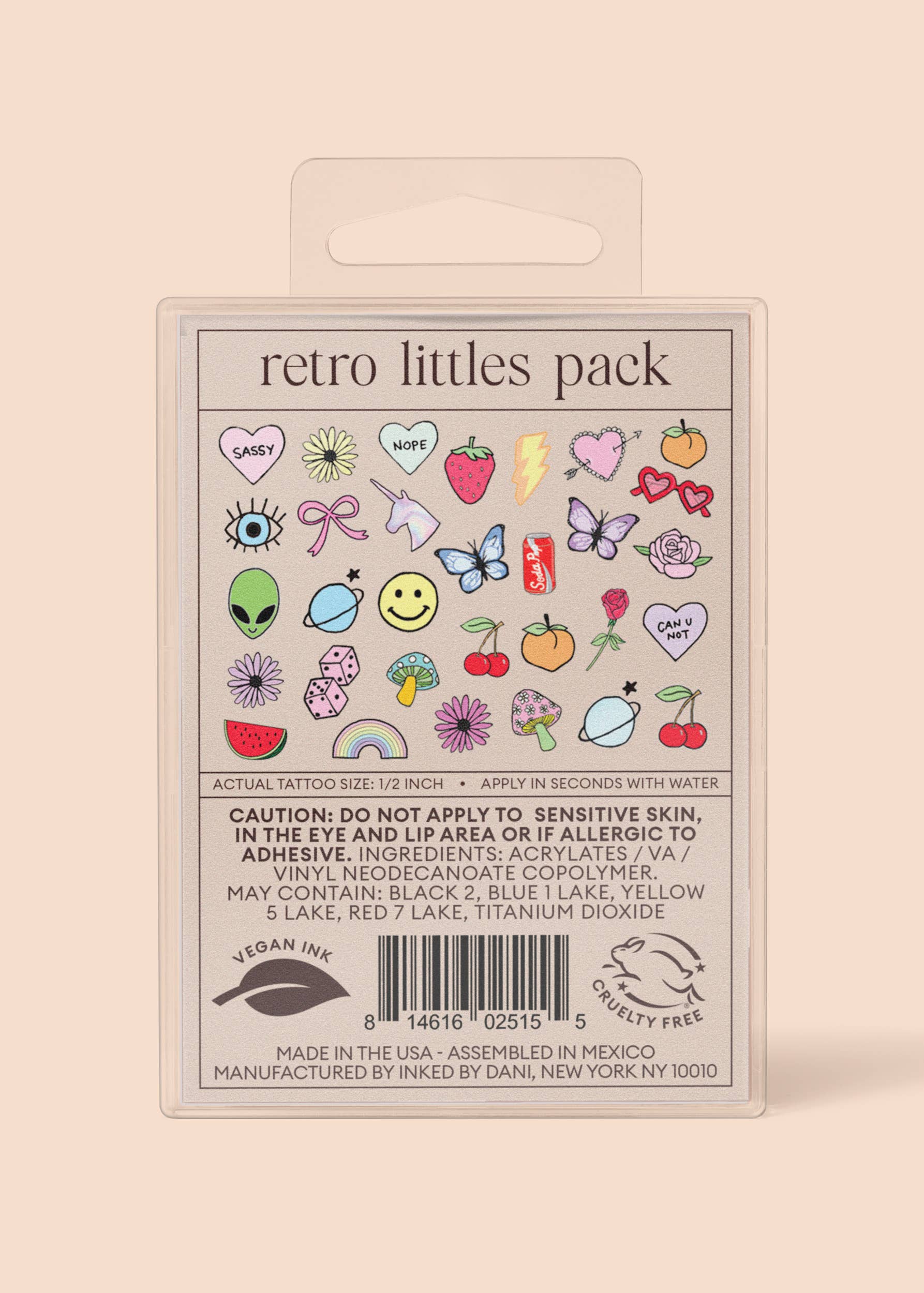 Retro Littles Temporary Tattoo Pack INKED by Dani