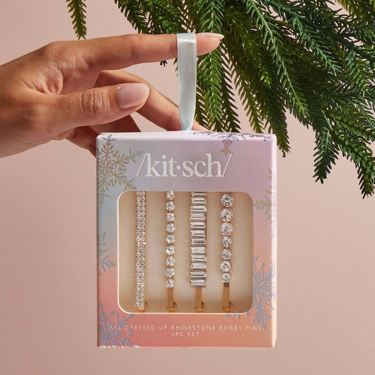 Holiday All Dressed up Rhinestone Bobby Pins 4pc Set KITSCH
