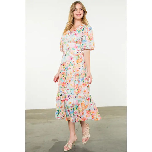 Tiered Floral Maxi Dress