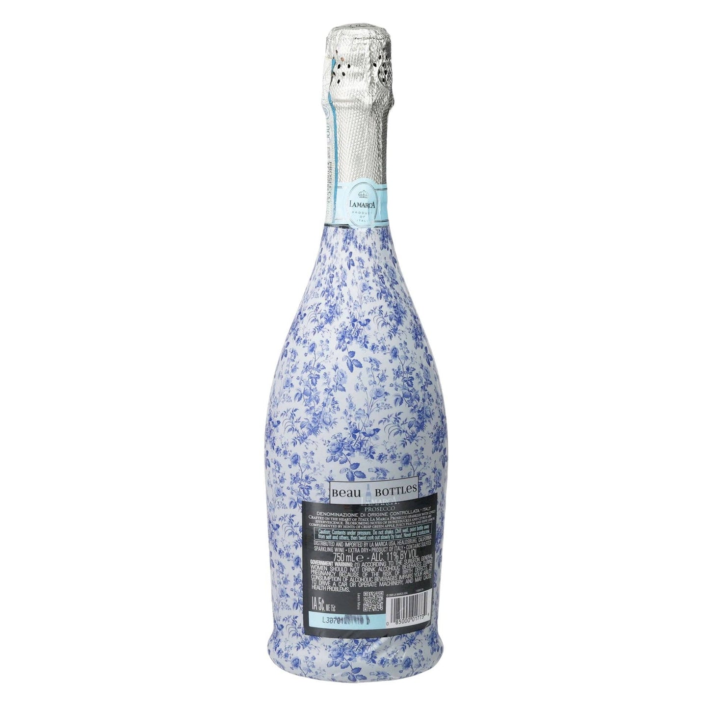 Beau Bottles Grandmillennial Blue Floral - Prosecco Collection