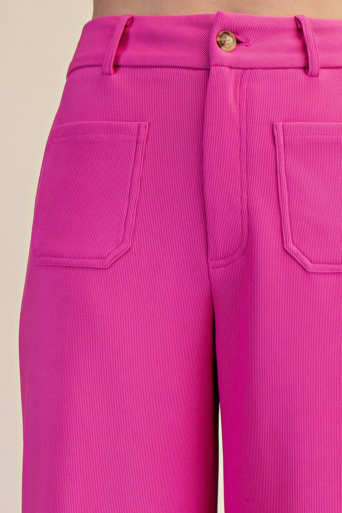High Rise Front Pocket Stretchy Wide Pants