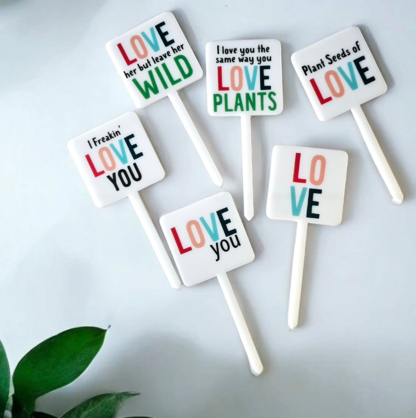 Plant Marker Stake -  Colorful Love You