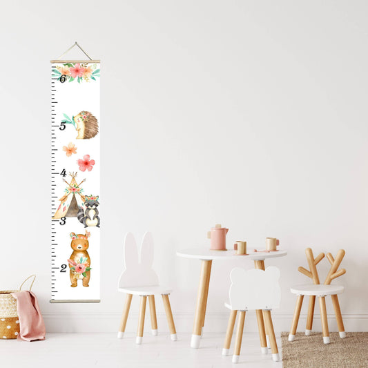 Canvas Kids Growth Chart - Woodland Tribe Honey Lemonade
