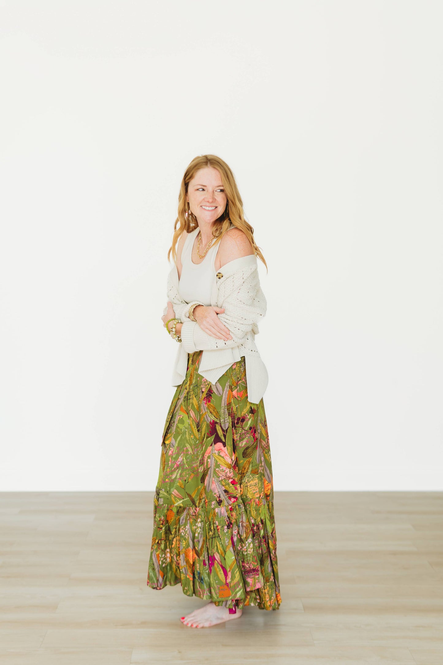 Featherington 3-Way Wrap Skirt- Green