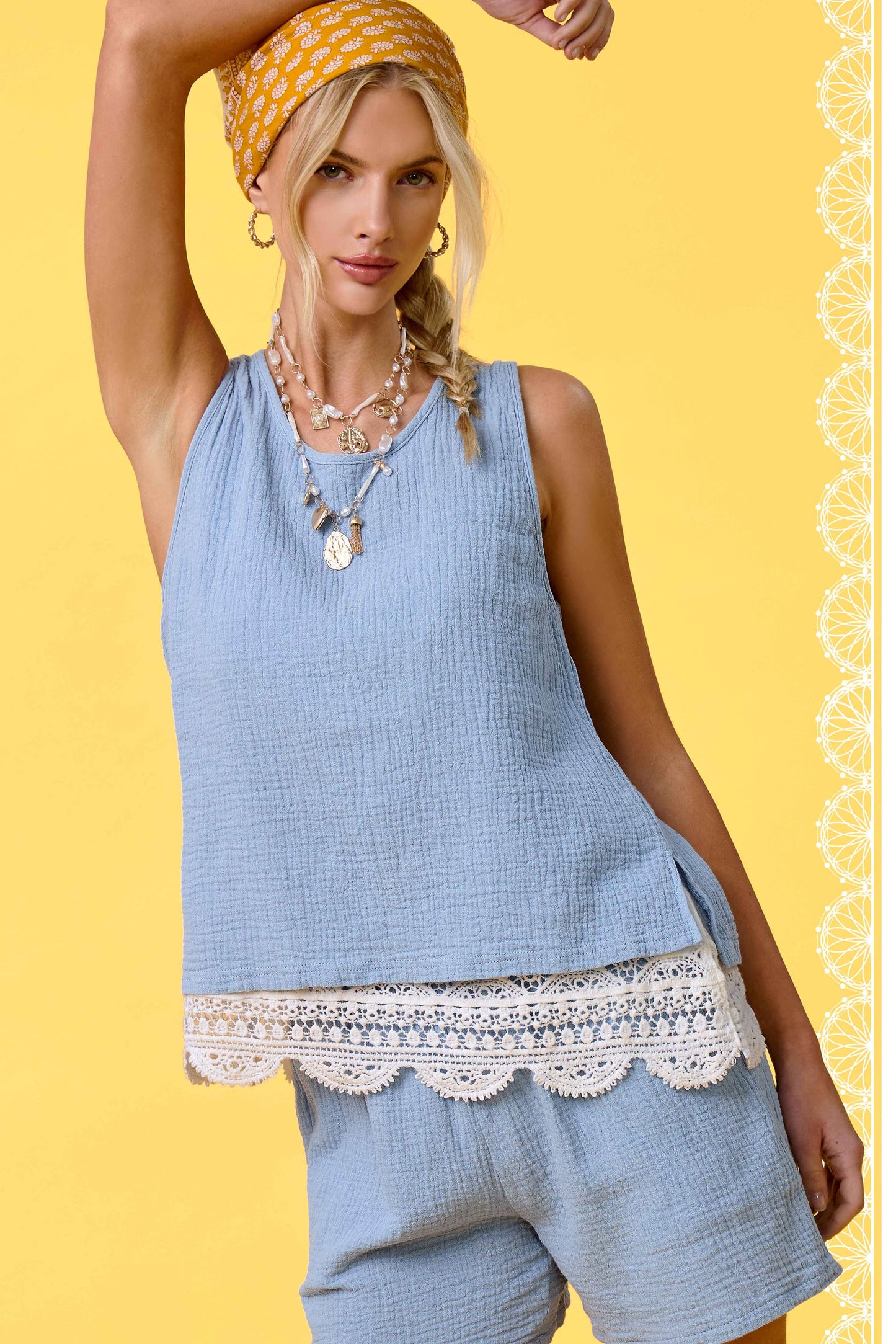 Comfy Lightweight Relaxed Fit Gauze Casual Set