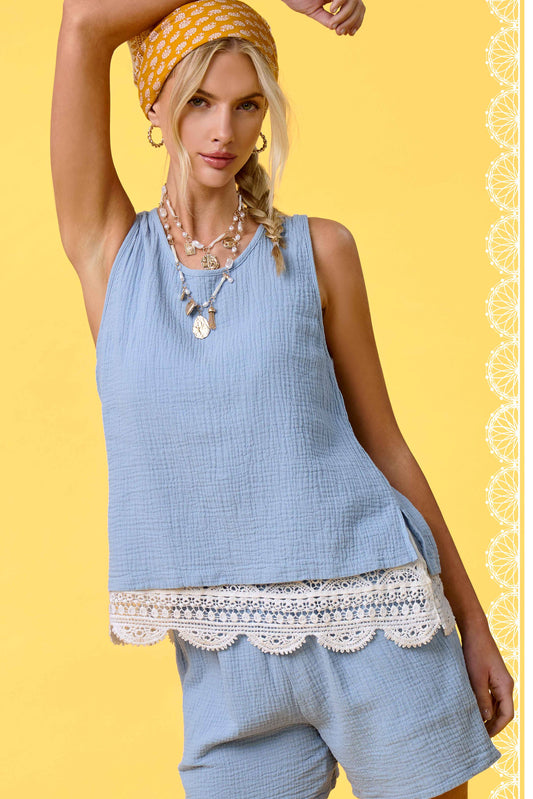 Comfy Lightweight Relaxed Fit Gauze Casual Set