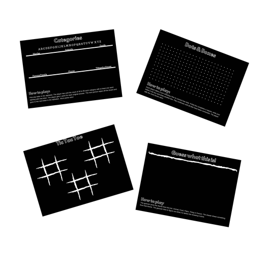 Chalkboard Travel Games Travel Mat - Set of 4 9x12 Imagination Starters