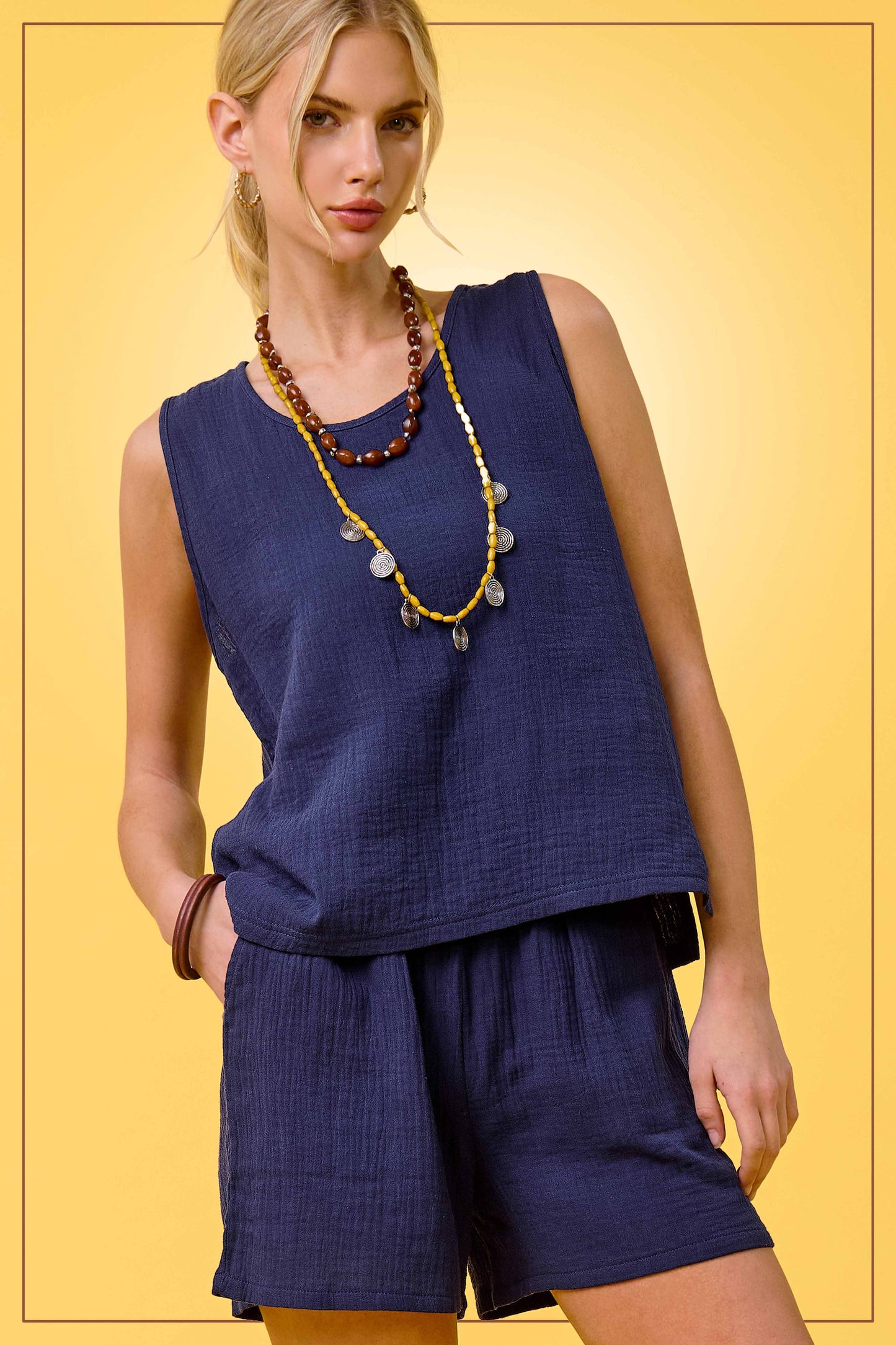 Comfy Lightweight Relaxed Fit Gauze Casual Set