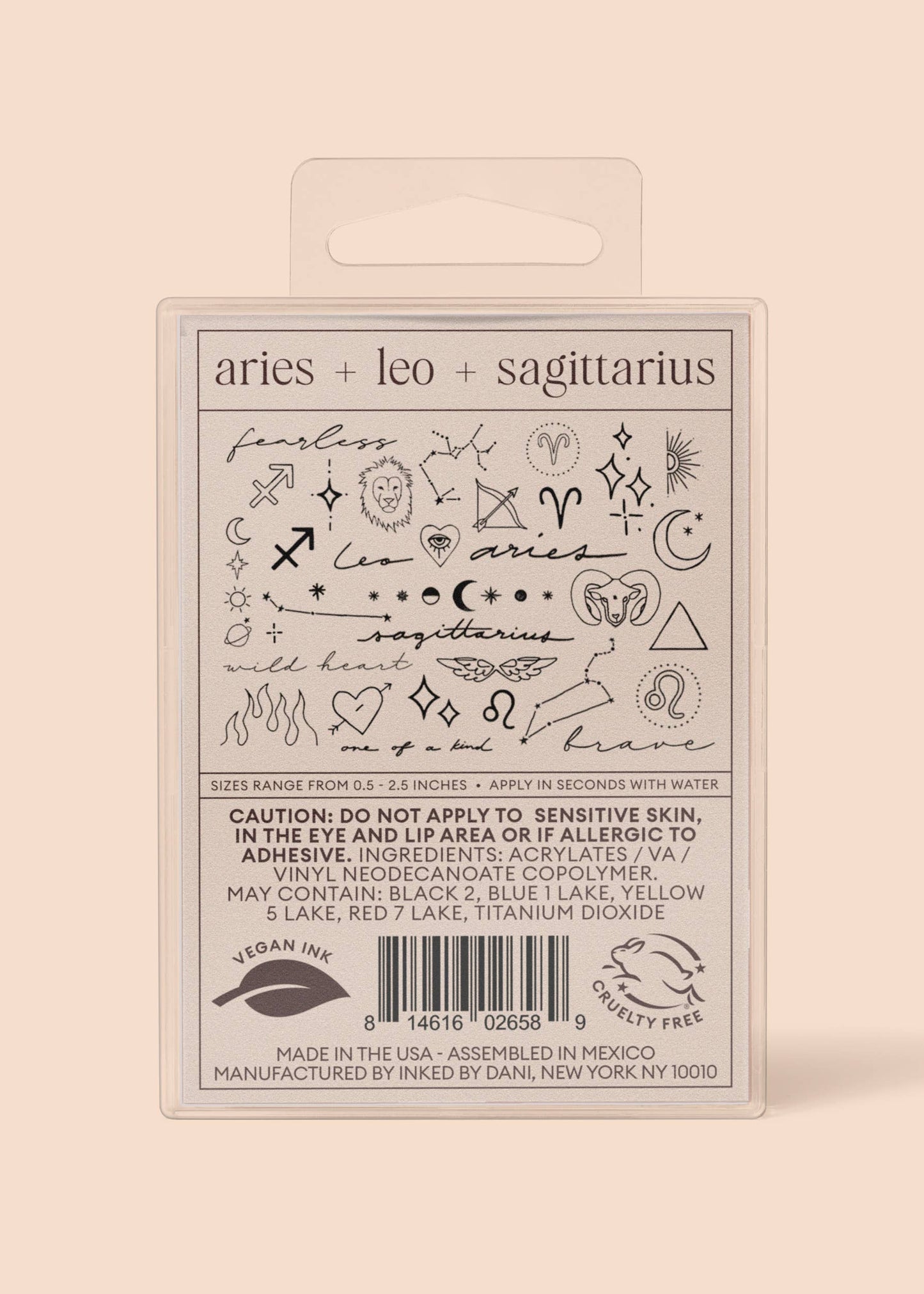 Zodiac Collection: Fire Signs Temporary Tattoo Pack INKED by Dani