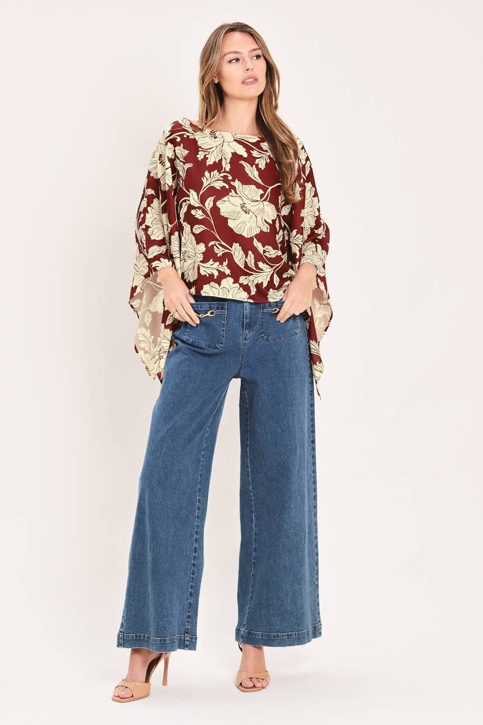 Printed woven top