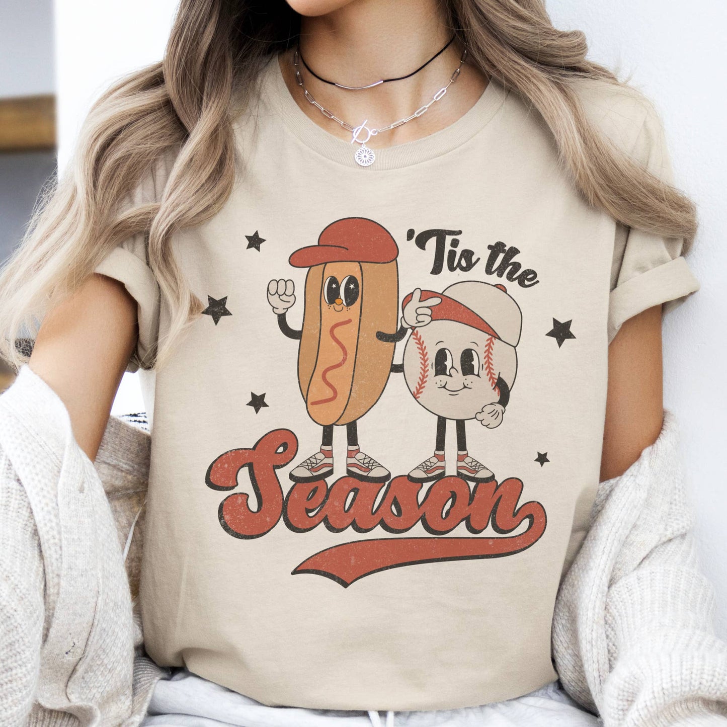 Retro Baseball Hotdog Ballpark Vintage Sports Graphic Tee
