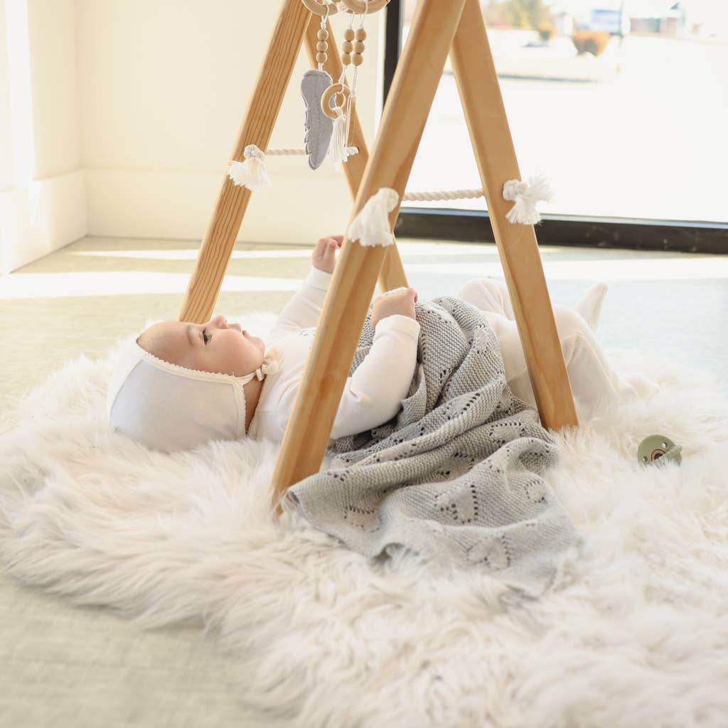 100% Luxury Cotton Receiving Swaddle Baby Blanket - Heart Bleu La La