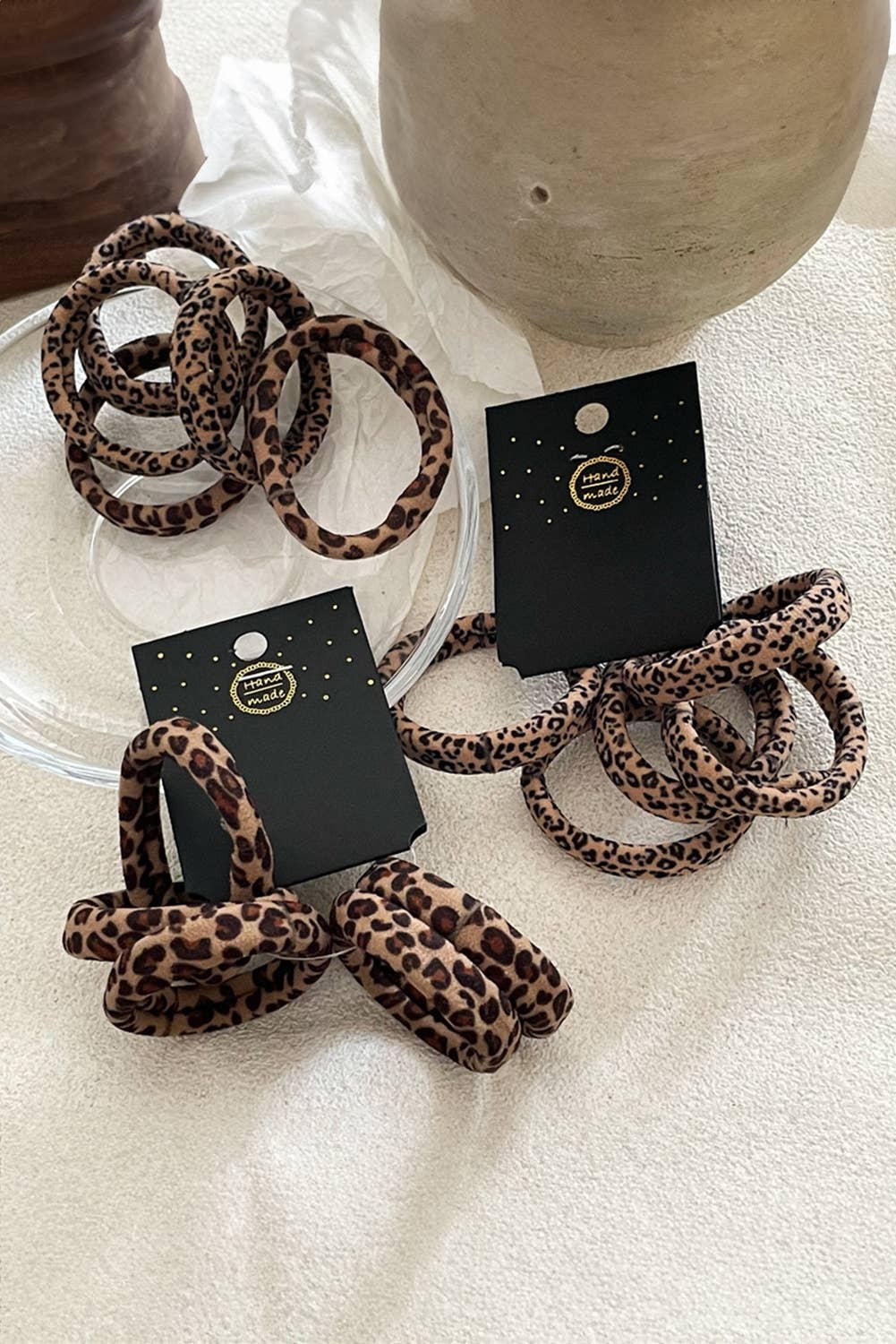 Leopard Elastic Hair Tie 5pcs Set