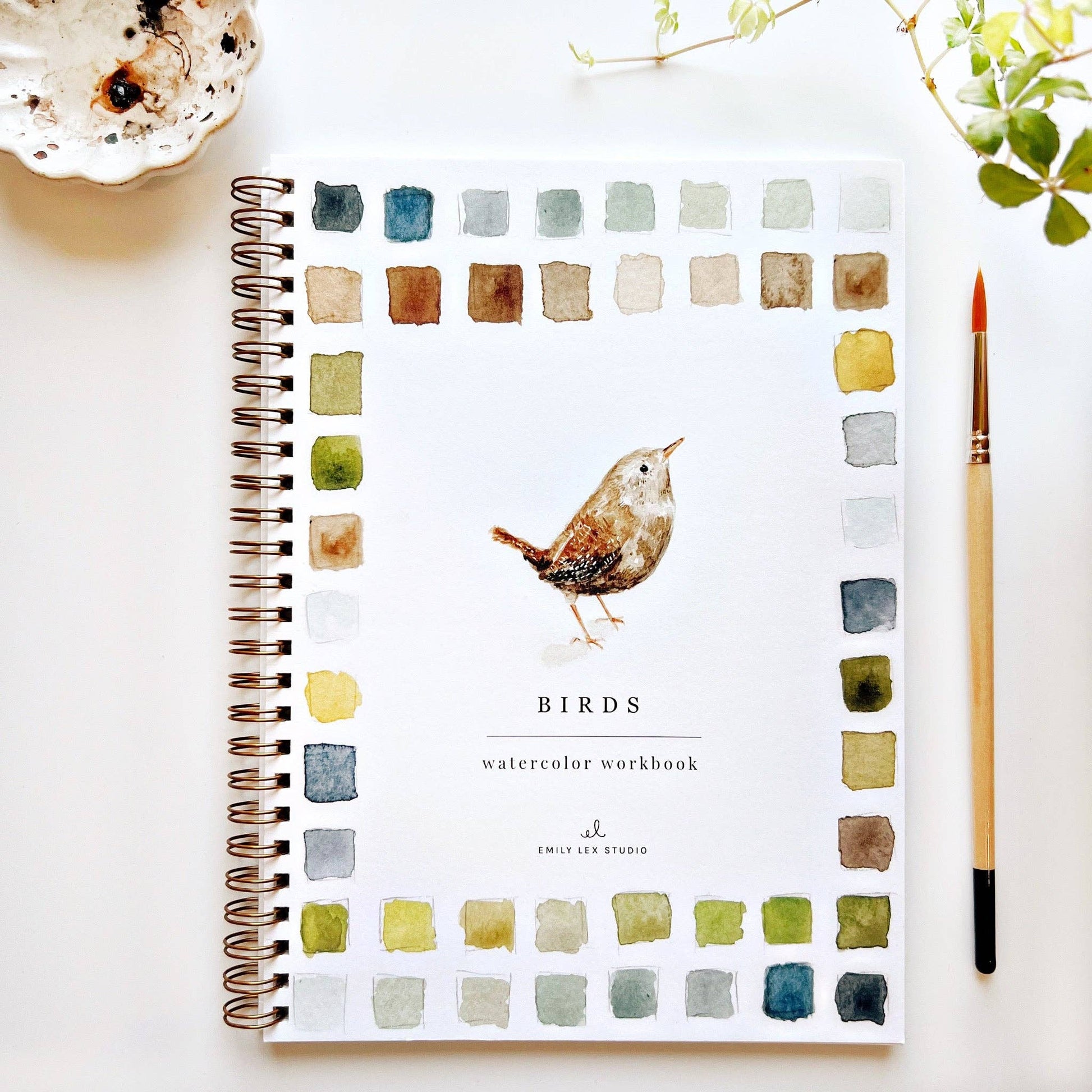 Birds watercolor workbook emily lex studio