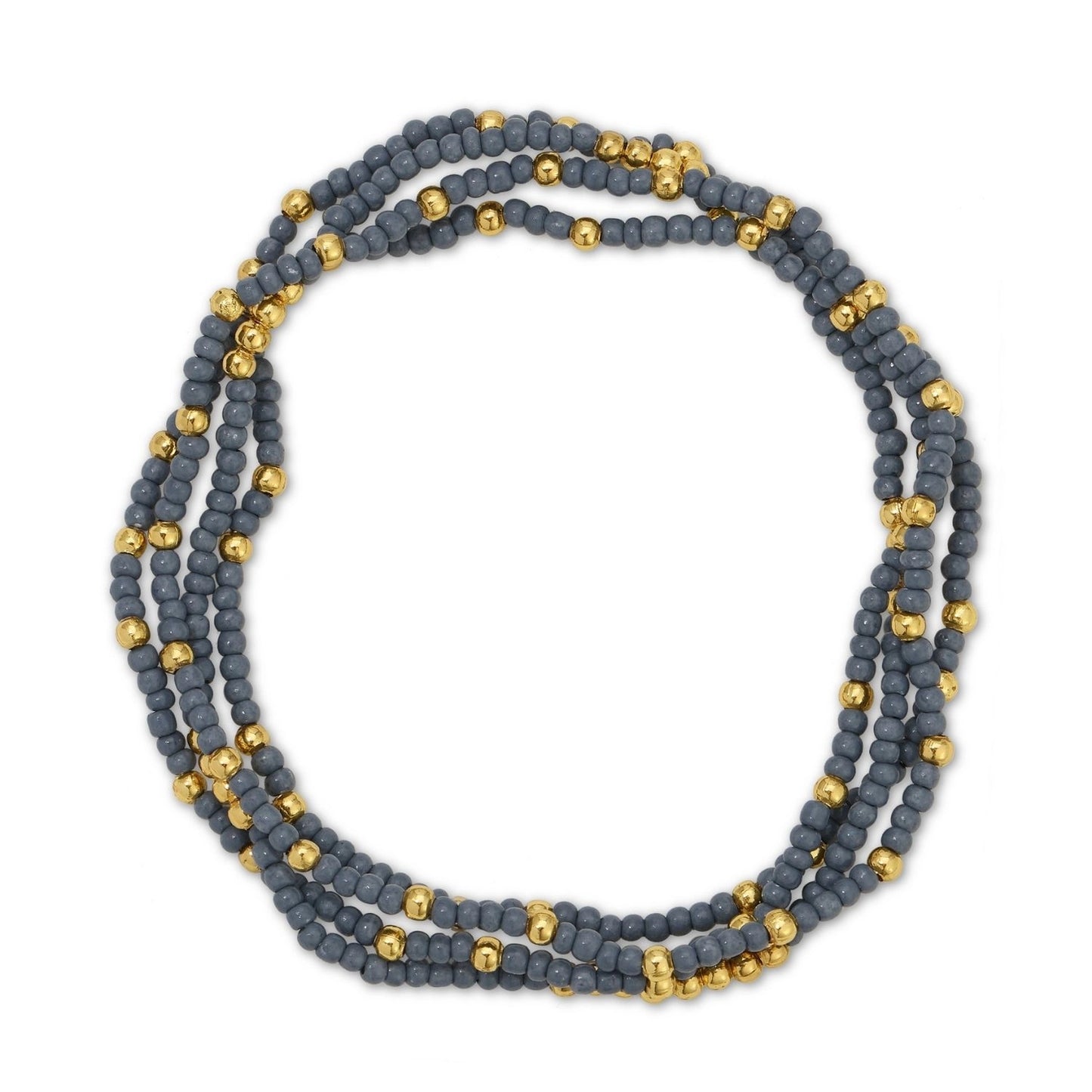 2mm Single Color Seed Bead Bracelet with Gold bead Accent