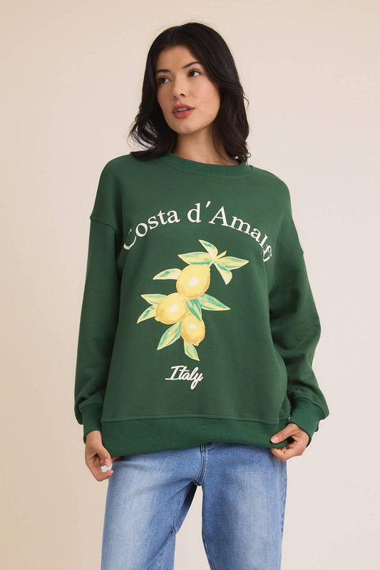 Round Neck Long Sleeve "Costa d'Amalfi" Sweatshirt