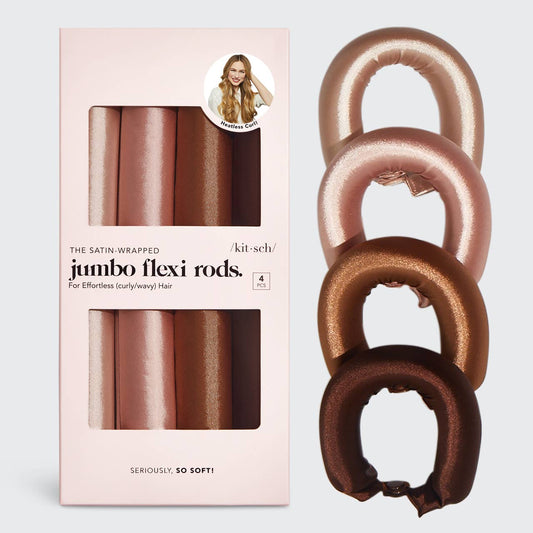 Satin Jumbo Flexi Rods 4 PCs- Rosewood KITSCH